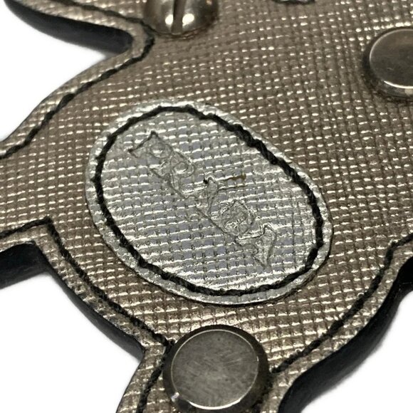 Auth PRADA - 1AR245 Silver Leather Bag Charm - Picture 3 of 5